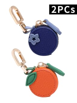Fashion Personality Red Cherry Shape Fruit Pendant Coin Purse Mini Cute Keychain PU Leather Bag Pendant Small Bag Gift for Girls