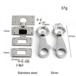 1/4/10Sets New Style Stainless Steel Metal Rectangle Eyelets Lock For Purse Handbags Bags Hanger Sole Plate Lock Accessories