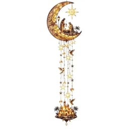 Christmas Magic Trail Wall Light-LED Glowing Christmas Scene Wall Decoration,Santa Sleigh Reindeer Hanging Decoration For Party