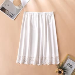 Thin Ice Silk Modal Female Half Length Skirt Lace Anti-Penetrating Underskirt Anti-glare Mesh Flower Innerwear Short Skirt Women