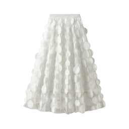 3d Polka Dot Black Mesh Half Skirt 2025 Fashion Women's Dress Mid Length Umbrella Dress Korean A-line Dress Party Dress
