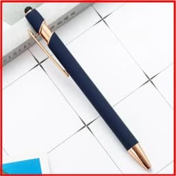100 Pieces Free LOGO Engraving Ballpoint Pens for Touch Screens Metal Aluminum Handle Push Pen Writing School&Office Supply