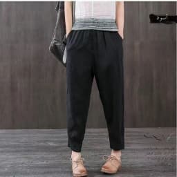 New Women's Casual Pants Thin Loose Cotton Linen Nine Points Harlan Bla Mom Straight Leg Pants Spring Summer High Waist