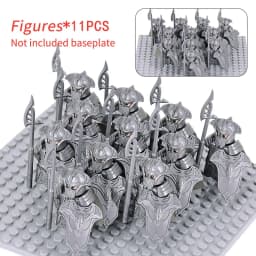 MOC Medieval Dwarf Warrior Elves Knights LOTR Figures Building Blocks Accessories Armor Shield LOTR DIY Toys for Children Gift