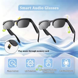 Sunscreen Smart Glasses AI Translation TF Card Bluetooth Conversation Recording Listening Music Smart Sunglasses Men Women HT30