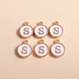10pcs Cute Mini White Alphabet 26 Letters Charms Pendants for DIY Name Jewelry Necklace Bracelet Earrings Happy Birthday Gifts