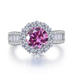 JoyceJelly 2ct Royal Blue Moissanite Ring for Cham Lady Round 8H8A Cut VVS1 Moissanite Diamond Dating Wedding Party Jewerly Gift