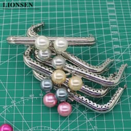 1PCS Super Lovely 10.5CM Silver Lace Pearl Bead Head Metal Purse frame Kiss Clasp DIY Bag Accessory