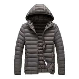 2024 New Men's Lightweight Padded Jackets Autumn Spring Warm Demi-season Hooded Zip-up Parka Black Big Size Coat Male Outerwear
