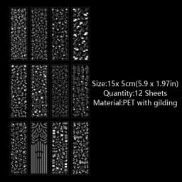 MOHAMM 12 Sheets Waterproof Glittering Laser Stars Dot Decorative Stickers for Scrapbooking DIY Photo Card Decoration Collage