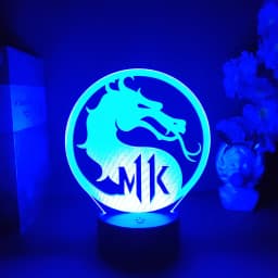Mortal Kombat 11 Dragon Logo Night Light Led Touch Sensor Color Changing Nightlight for Kids Child Gaming Room Setup Cool Stuff