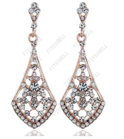 1920s Art Deco Antique Vintage Flapper Style Jet Black Rhinestone Extra Long Dangle Earrings Pearl Earrings Jewelry for Women