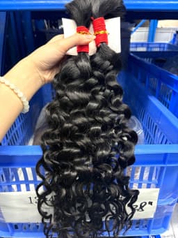 Natural Human Braiding Hair 22 24 Inch Deep Water Wave Bulk Human Hair for Boho Braids No Weft 16A Virgin Curly Hair Extensions