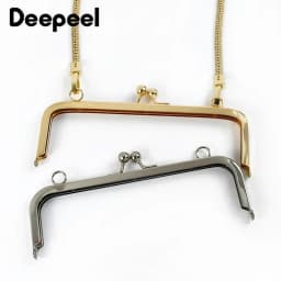 1-5Pcs Deepeel 10/15/19cm Square Smooth Metal Bags Handle Purse Frame Handbag Lock Kiss Clasp DIY Wallet Bracket Bag Accessories