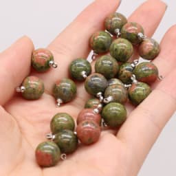 5pcs Natural Stone Agates Crystal Quartzs Damation Jaspers / Amethysts Pendant for Necklace Earring or Jewelry Making Size 10mm