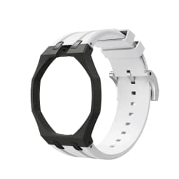 2in1 Bioceramic Case&Silicone Strap For Swatch x AP Royal pop Pocket watch bands Modification kit integrated Silicone Wirstband