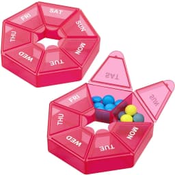 2PCS Weekly Pill Box Daily Organiser Medicine Tablet Storage Dispenser 7 Day