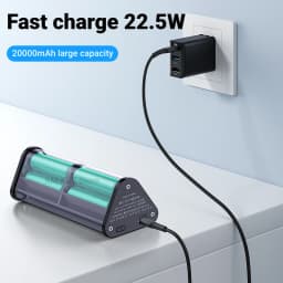 22.5W DIY Battery Charger Case Transparent Fast Charging Case For 6PCS 18650 20000mAh Battery Charging Box For iPhone Samsung