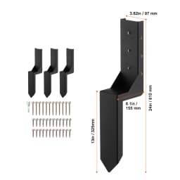 SucceBuy Fence Post Anchor Repair Kit Post Support Stake Anchor Ground Spike for Repair Tilted Broken Wood Fence Post Enveloping