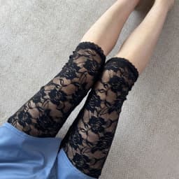 High Waist Safety Pants Women's plus Size Elastic Lace Mesh Bottoming Trousers Seven-Quarter Length Spring Fashion plus Size