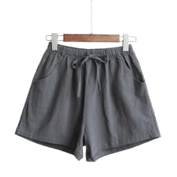 Women's Thin Cotton and Linen Shorts New Summer High Waist Casual Sports Shorts Women Solid Color Pocket Loose Beach Hot Shorts