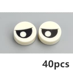 40Pcs Eye Brick 98138 Part 1x1 Tile Round Eyelash Pupile Pattern Printing Creation Smooth Building Blocks Accessory MOC Toys