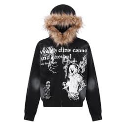 Personalized spray printed pattern hooded loose casual versatile couple style hoodie with frayed edges hat