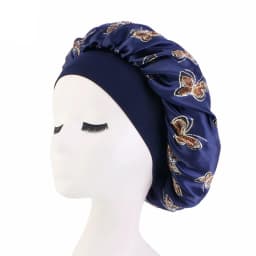 Beautiful Butterfly Printed Bonnet Elastic Bandanas Night Sleep Cap Women's Hair Care Turban Headwrap Bathroom Shower Headwear