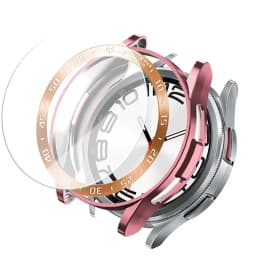 Tempered Glass+Bezel+Case For Samsung Galaxy Watch 6 Classic 43mm 47mm Cover TPU Bumper All-Around Protector Clear Screen Bezels