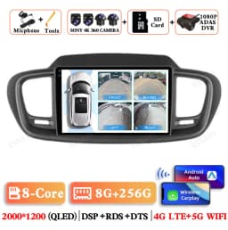 Android 15 Car Radio For Kia Sorento 3 2015 2016 2017 2018 Multimedia BT GPS 5G WIFI Navigation 4G LTE Head Unit Video Player