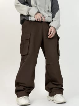 3D Pockets, Street-styling Workwear, Trendy Functional Lacing, Loose-fitting Casual Pants, Men's Straight-cut Fashion
