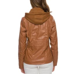 Customizable Hooded Leather Jacket Autumn Winter women's with zipper leather jacket short PU jacket coat Suit Jackets