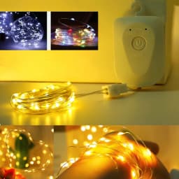 1/3 Pack LED Fairy Lights USB Charging Button Battery Powered 10/20/30LEDs Christmas Wedding Bedroom Garden String Lighting