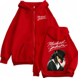 Michael Jackson 90's Classics Zipper Hoodies Men Women Clothing Rock Fashion Zip Up Pullovers Casual Loose Fleece Sweatshirts