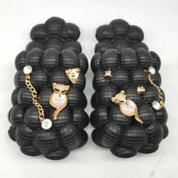 2025 Summer New Bubble Slippers Women Toe-covered Massage Sandals Creative Peanut Shoes Herringbone Slippers Beach Flip Flops