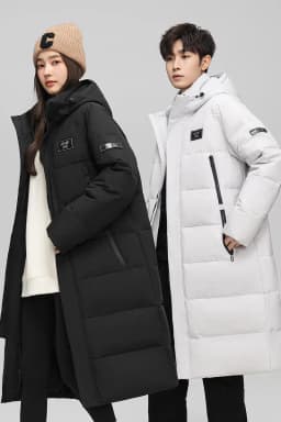 New Winter Couple White Duck Down Windproof Parkas Down Jacket Men's Long Thickened Extreme Winter Coat Oversized HOOD Collar