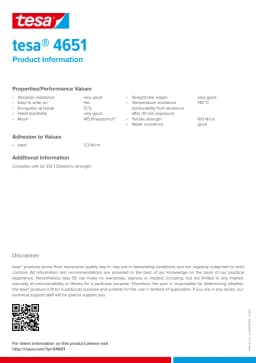 TESA 4651 Black Robust Tape - Select Size - with Excellent Abrasion Resistance