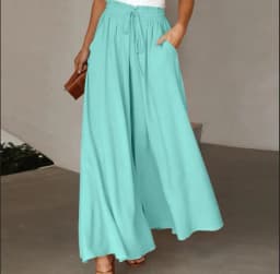 Spring and Summer Women's Trousers Elastic Waist Solid Color Fashion High Waist Simple Versatile Basic Pants