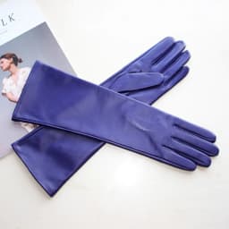 New Women's Long Sheepskin Gloves Thin Silk Inner Touch Screen Solid Color Leather Gloves
