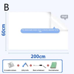 Latest New Electrostatic Whiteboard Sticker Reusable PP Teaching Graffiti Drawing Board Removable Household Erasable Whiteboard