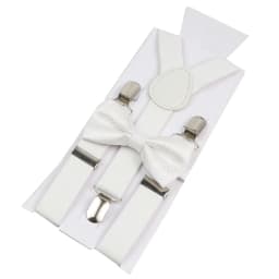 Adjustable Elastic Leather Suspenders Bowtie Set Men Women Baby Blue Braces Straps For Wedding Y-Back Shirt Accessories Gift