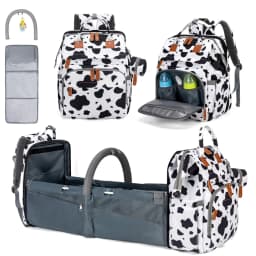 Changing Bag Backpack Baby Changing Backpacks with Large Capacity Portable Travel Nappy Bag with Foldable Cot with Multifunctional Baby Bags and Mobile Changing Mat Baby Bed Backpack