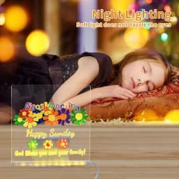LED Night Light With Note Board DIY Acrylic Message Board Children‘s Drawing Board Colorful Pens for Kids Persent Birthday Gifts