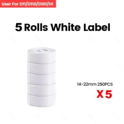 Niimbot D11 D110 White Paper Rolls Thermal Label Printer Waterproof Self Adhesive Tapes 15mmx30mm D101 Label Sticker 3/5/10Rolls