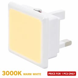 Melery Auto 0.3W LED Night Light UK Plug in Warm/Day White Dusk Till Dawn Daylight Sensor Smart Energy Saving Design Home Office
