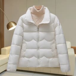 2027 Winter Parkas Women Down Cotton Jacket V-neck Large Fur Collar Belt Mid Length Cotton-padded Coat Female Outerwear Overcoat