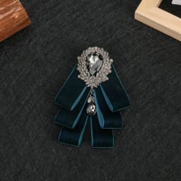 Handmade Bow Tie Men's Luxury Solid Korean Ribbon Diamond Velvet Groom Wedding Elegant Trendy Ribbon Party Retro Blue Bowtie