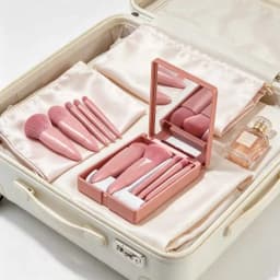 5pcs Mini Makeup Brushes Small Function Kit Complete Brushes Set Cosmetic Brushes With Case And Mirror Travel Size Makeup