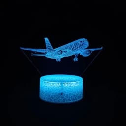 Airplane 3d Night Light Usb Plug-in Touch Table Lamp Room Decor Bedside Nightlight Child Birthday Christmas Gifts for Kids Boys