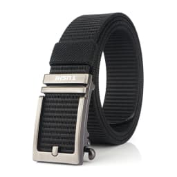 KOLBER Thick Casual Belt for Men Metal Automatic Buckle Soft Real Nylon Tactical Outdoor Belt Non-Hole Work Belt Male Waistband